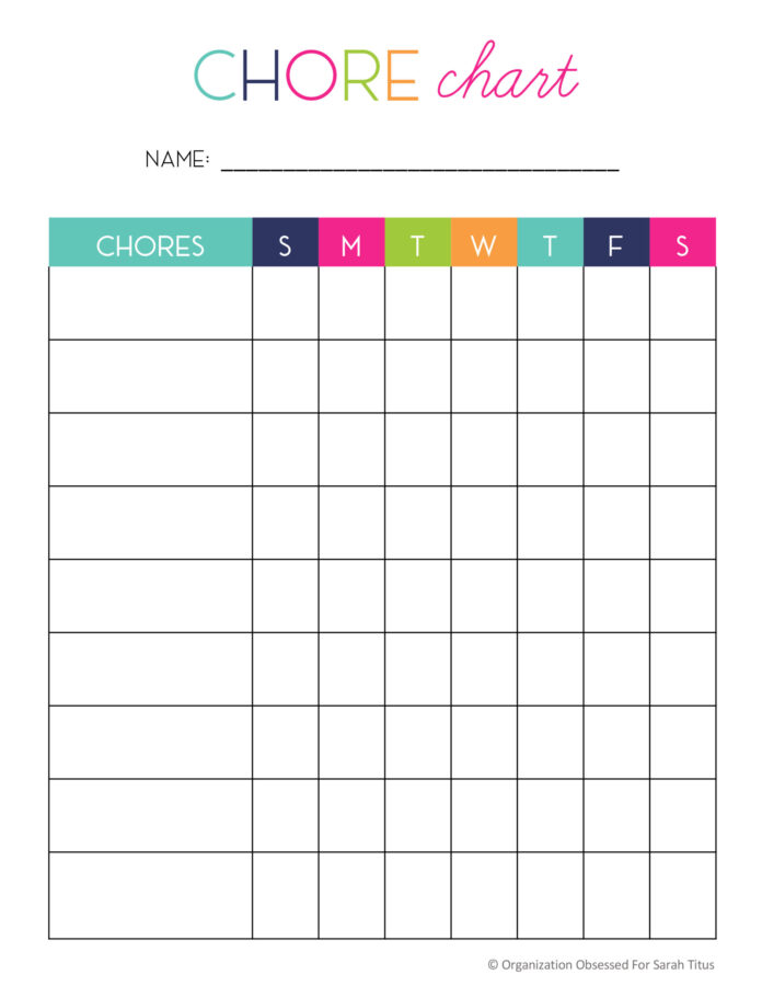 chore chart template for adults example