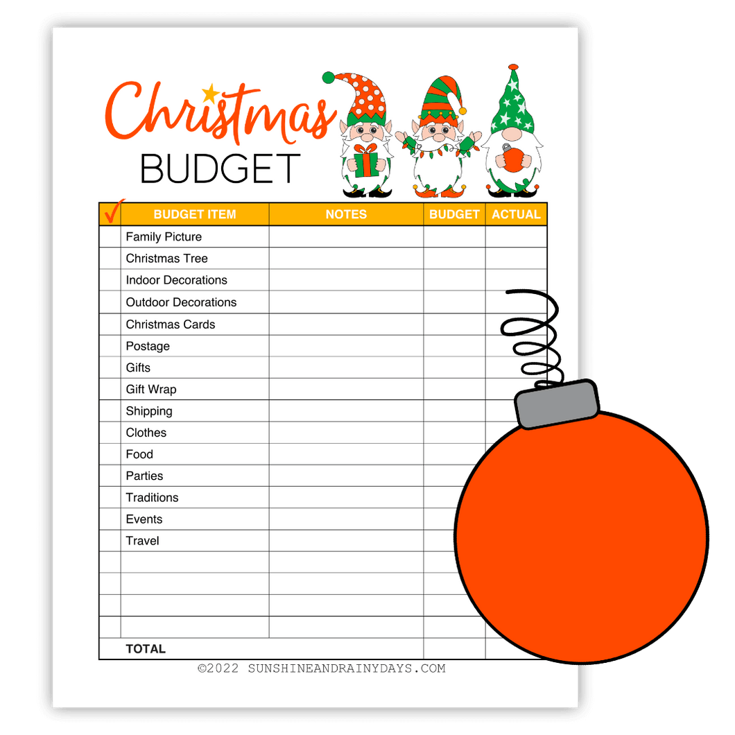 sample Christmas budget template