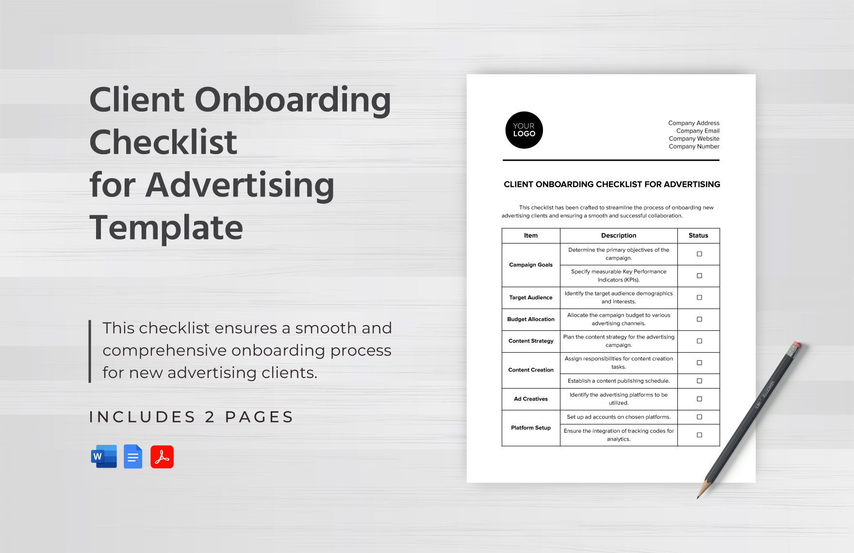 sample client onboarding checklist template