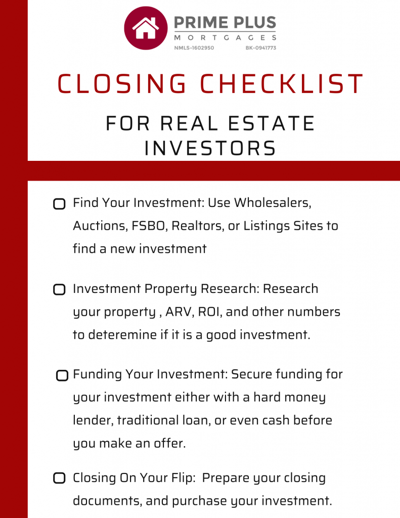 sample real estate closing checklist template