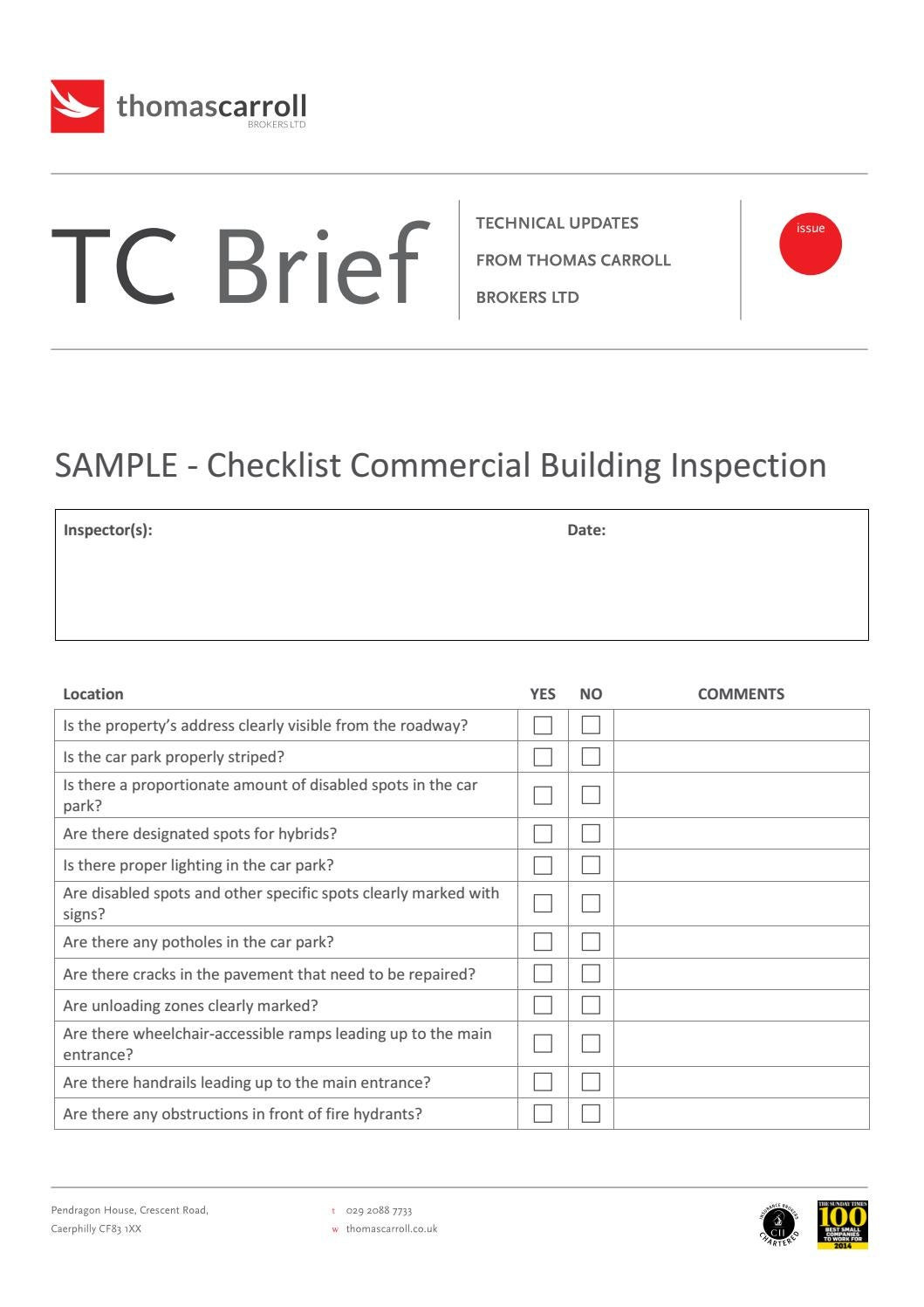 sample building checklist template