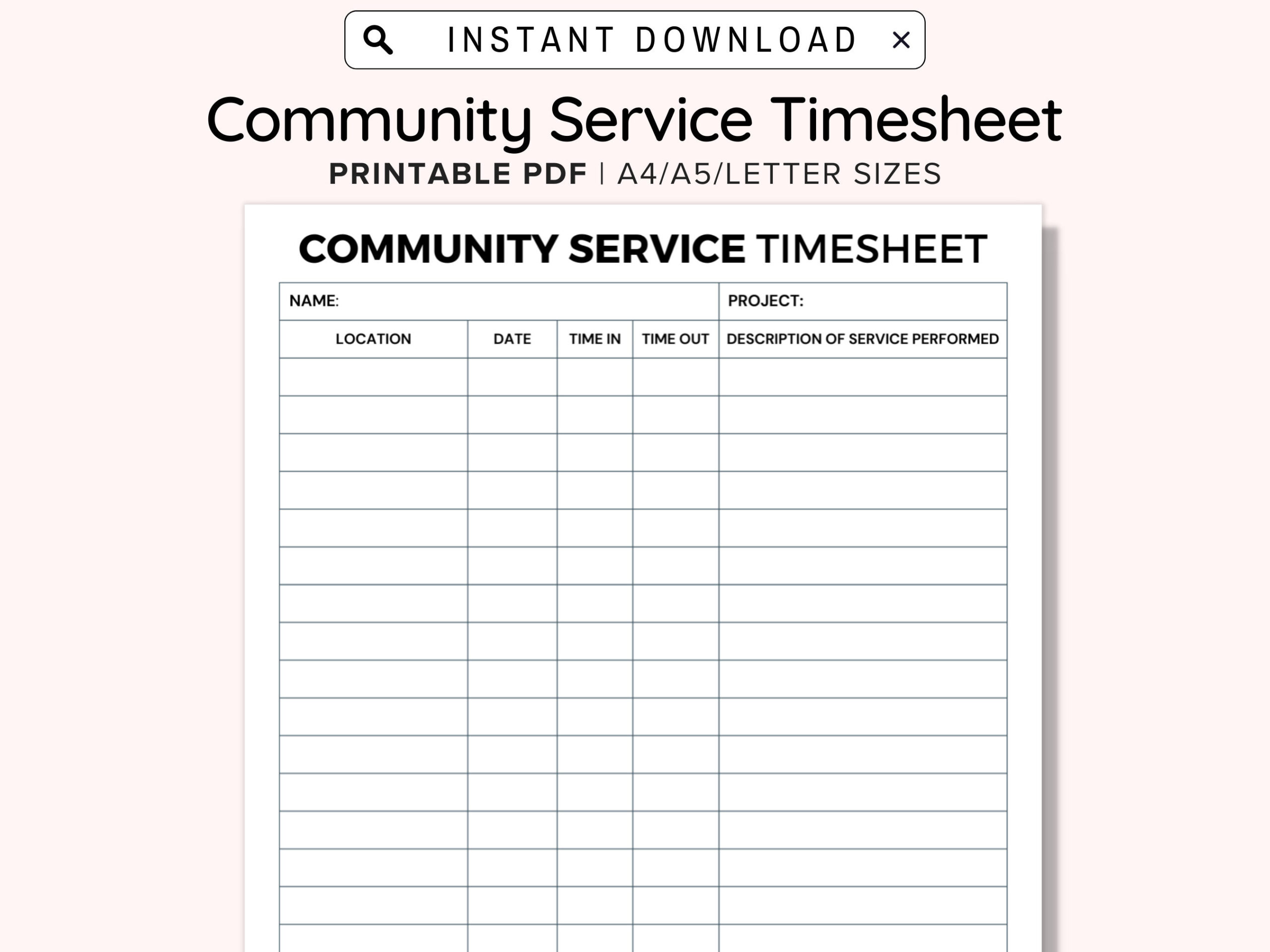 sample volunteer timesheet template