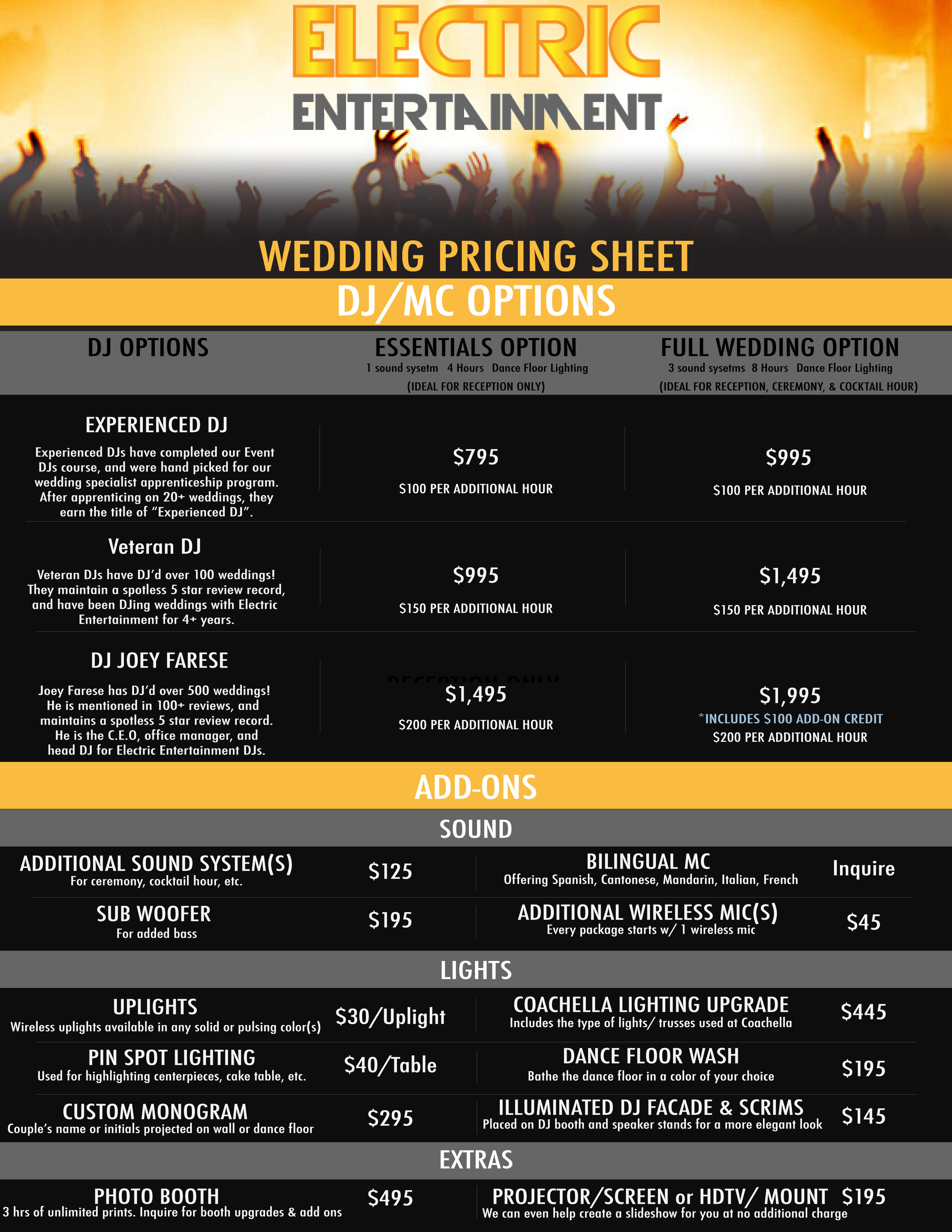 sample DJ Price List Template