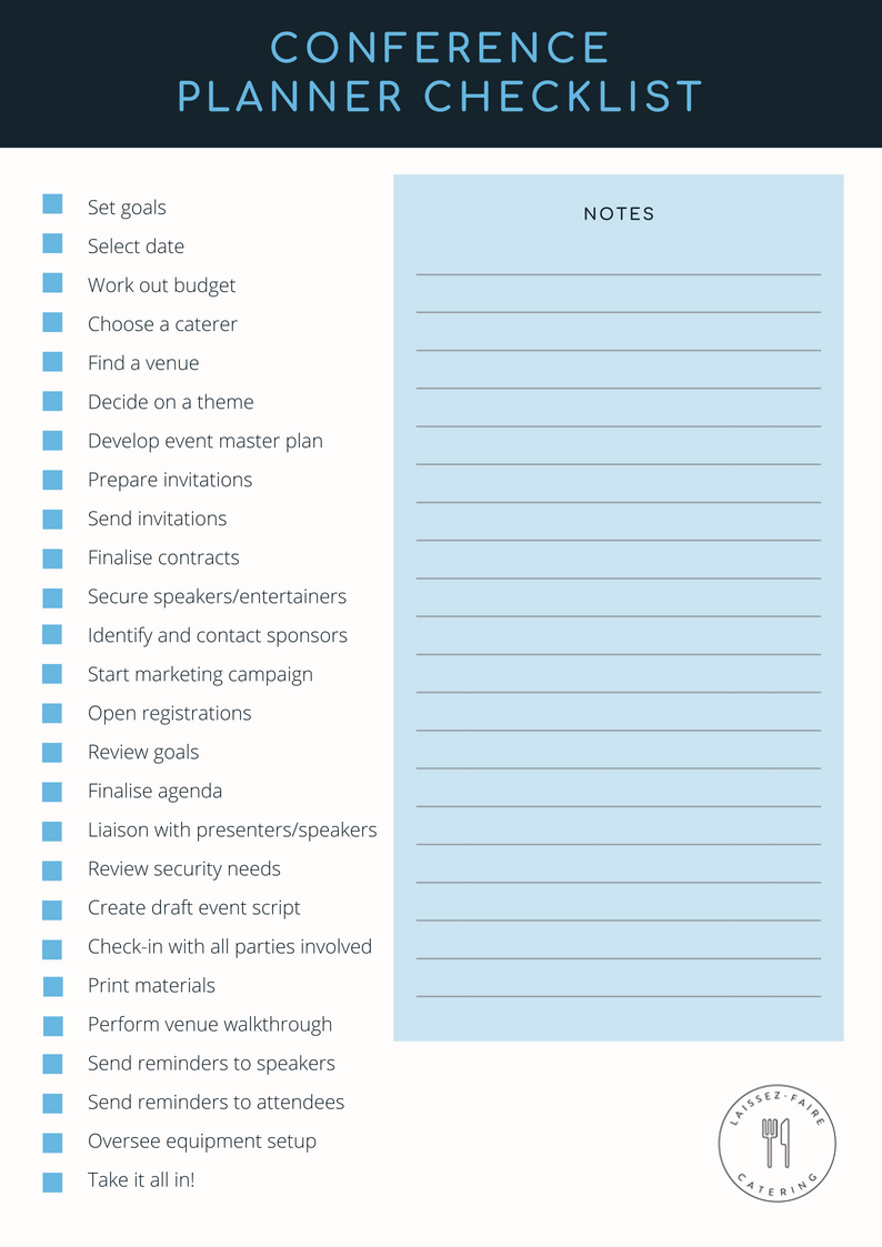 sample conference planning checklist template