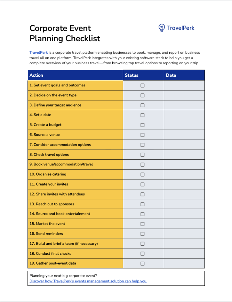 sample event checklist template