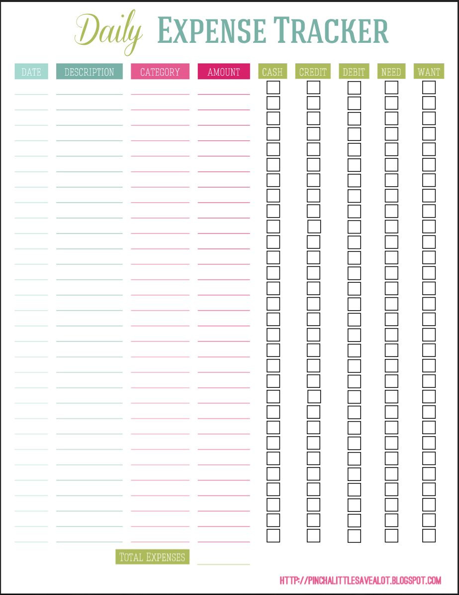 sample daily budget template