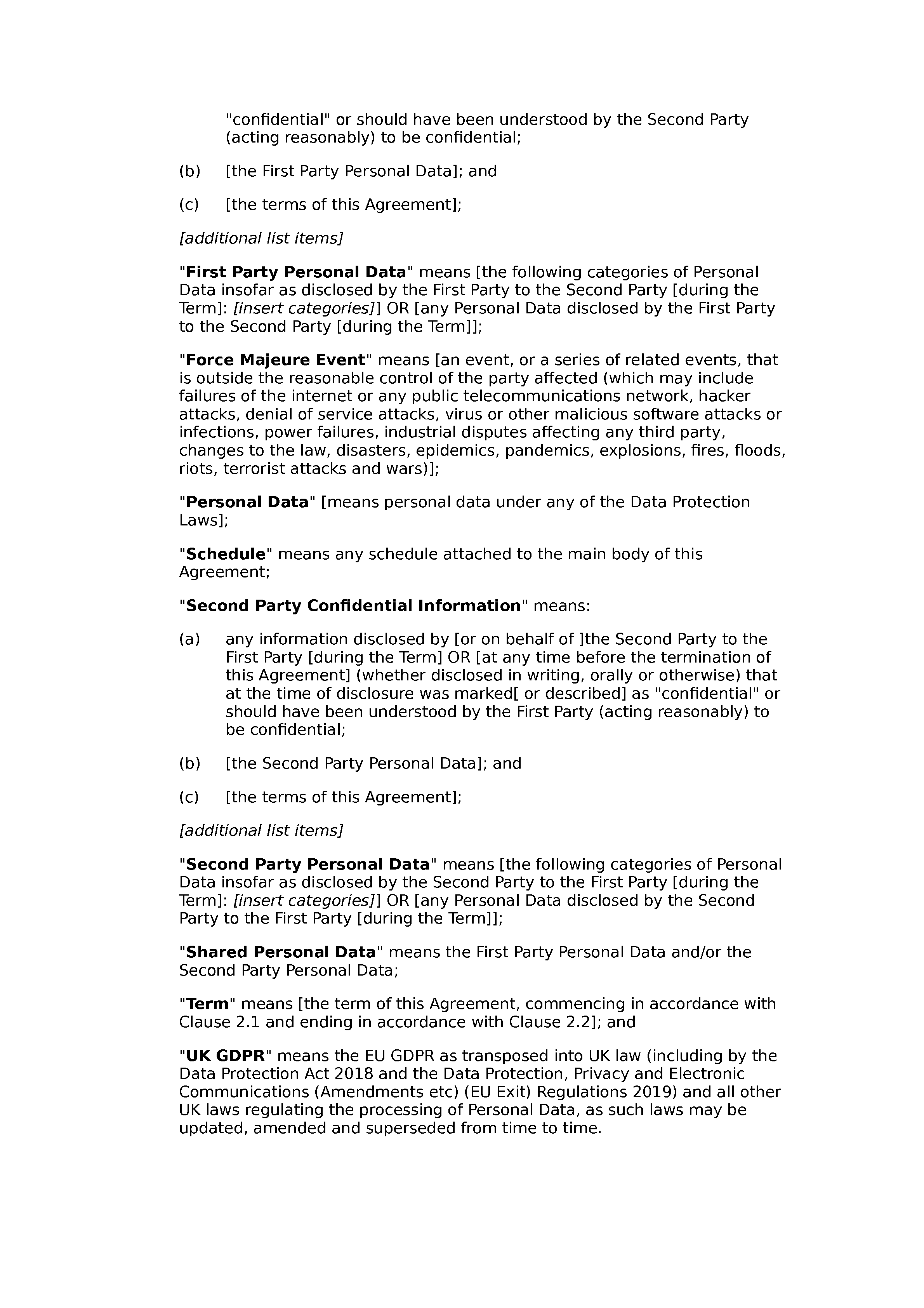 sample data sharing agreement template