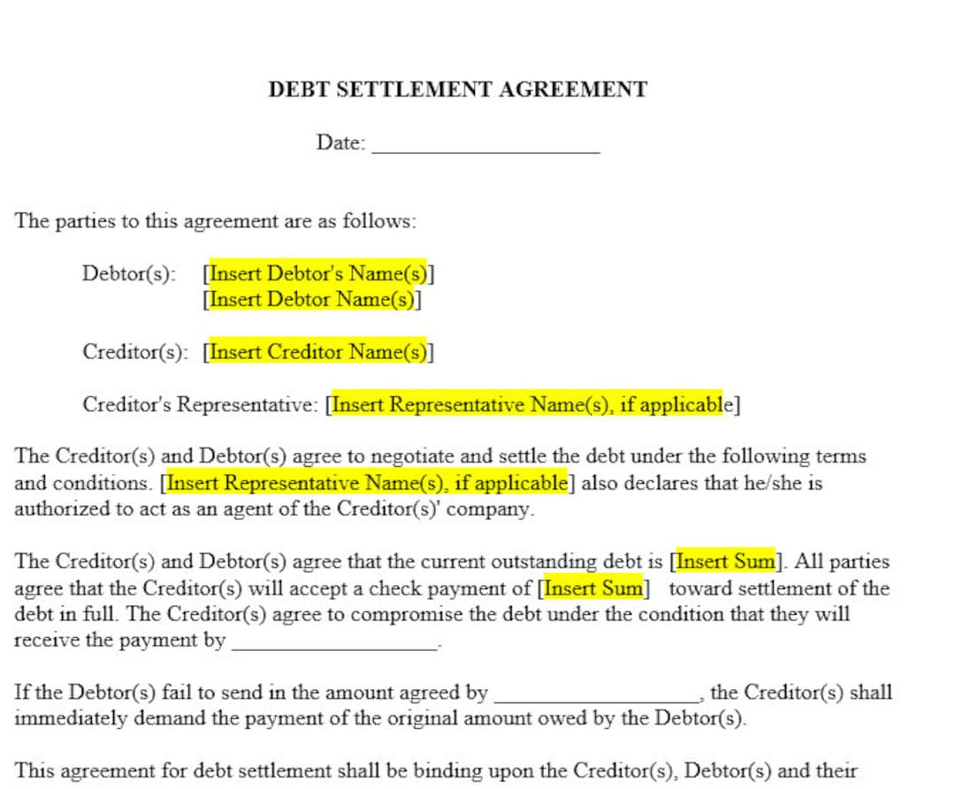 sample Settlement Agreement Template