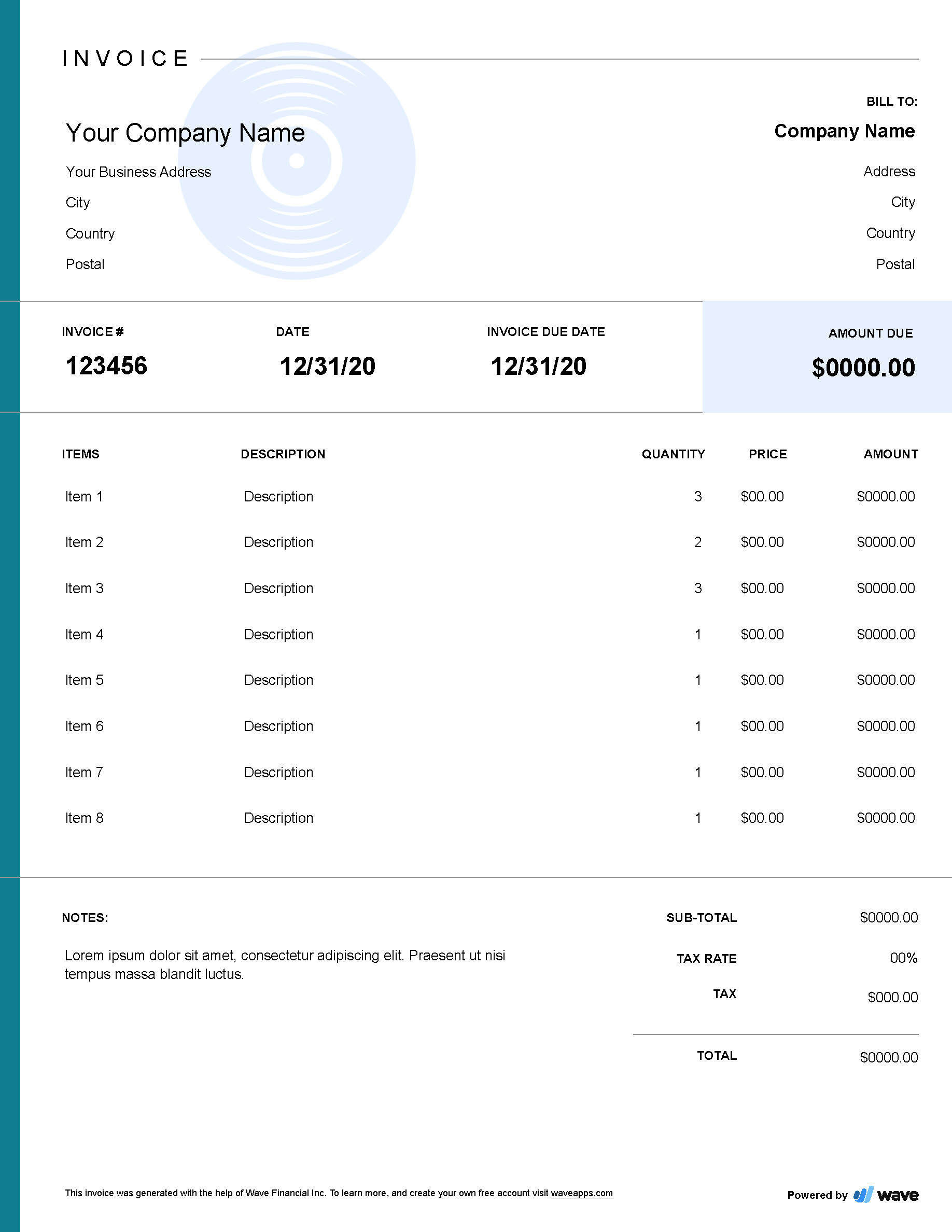 sample DJ Price List Template