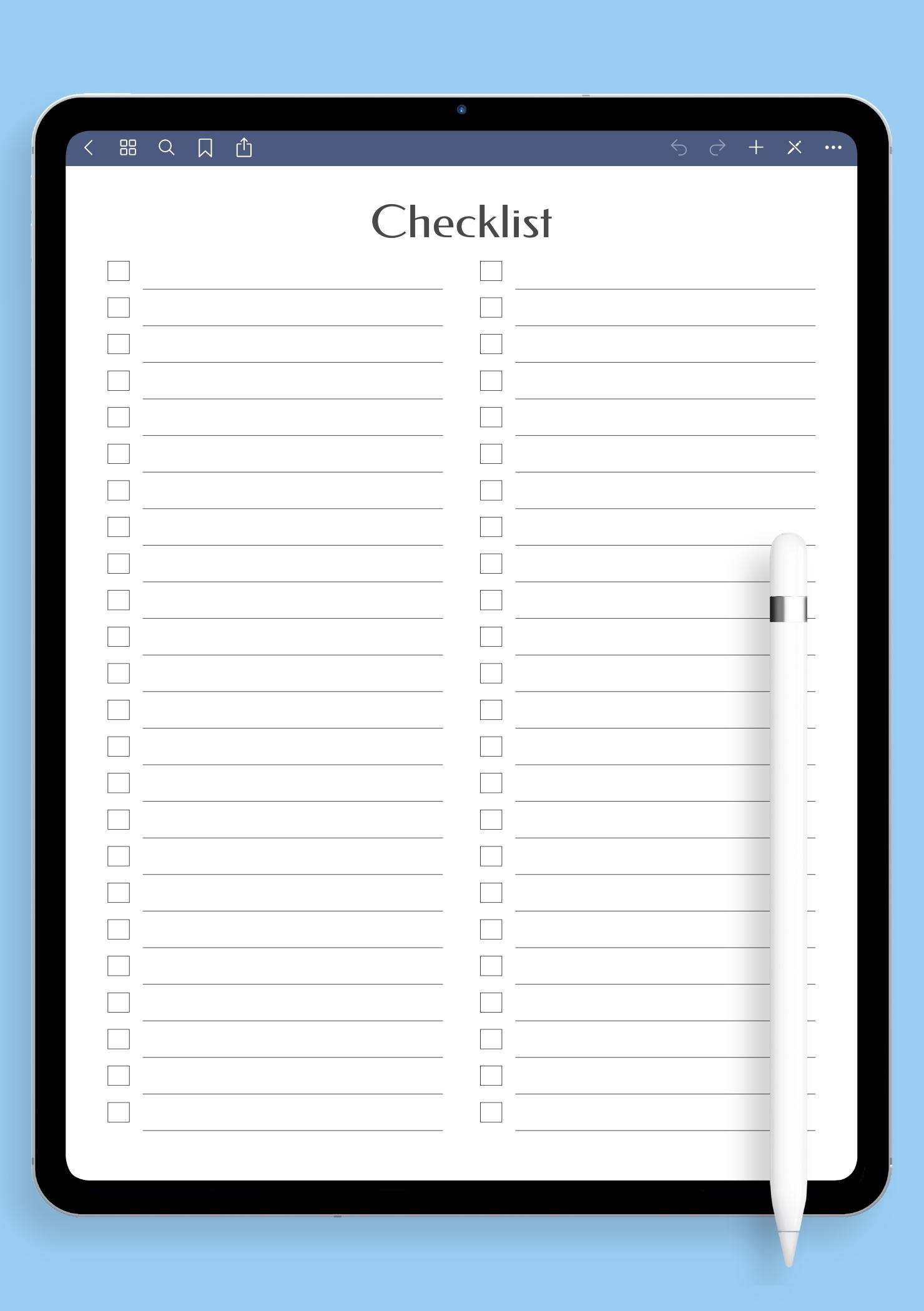 sample blank checklist template