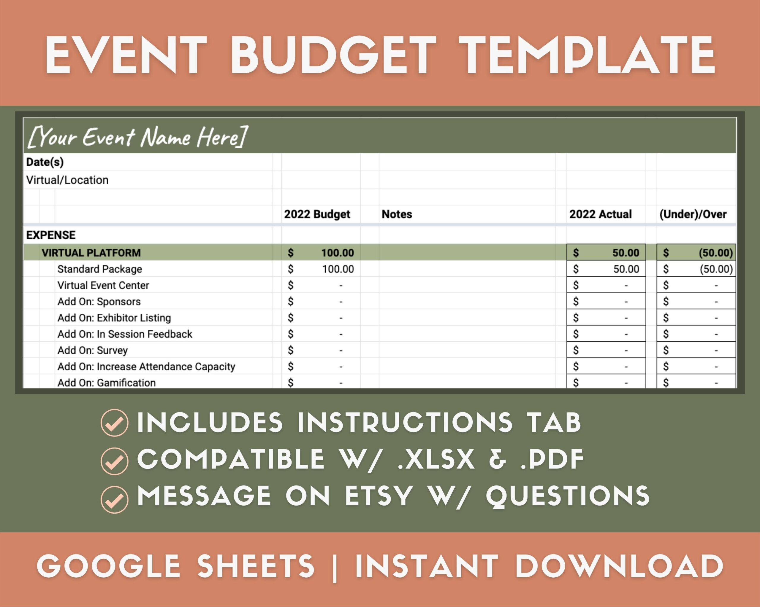 sample prom budget template