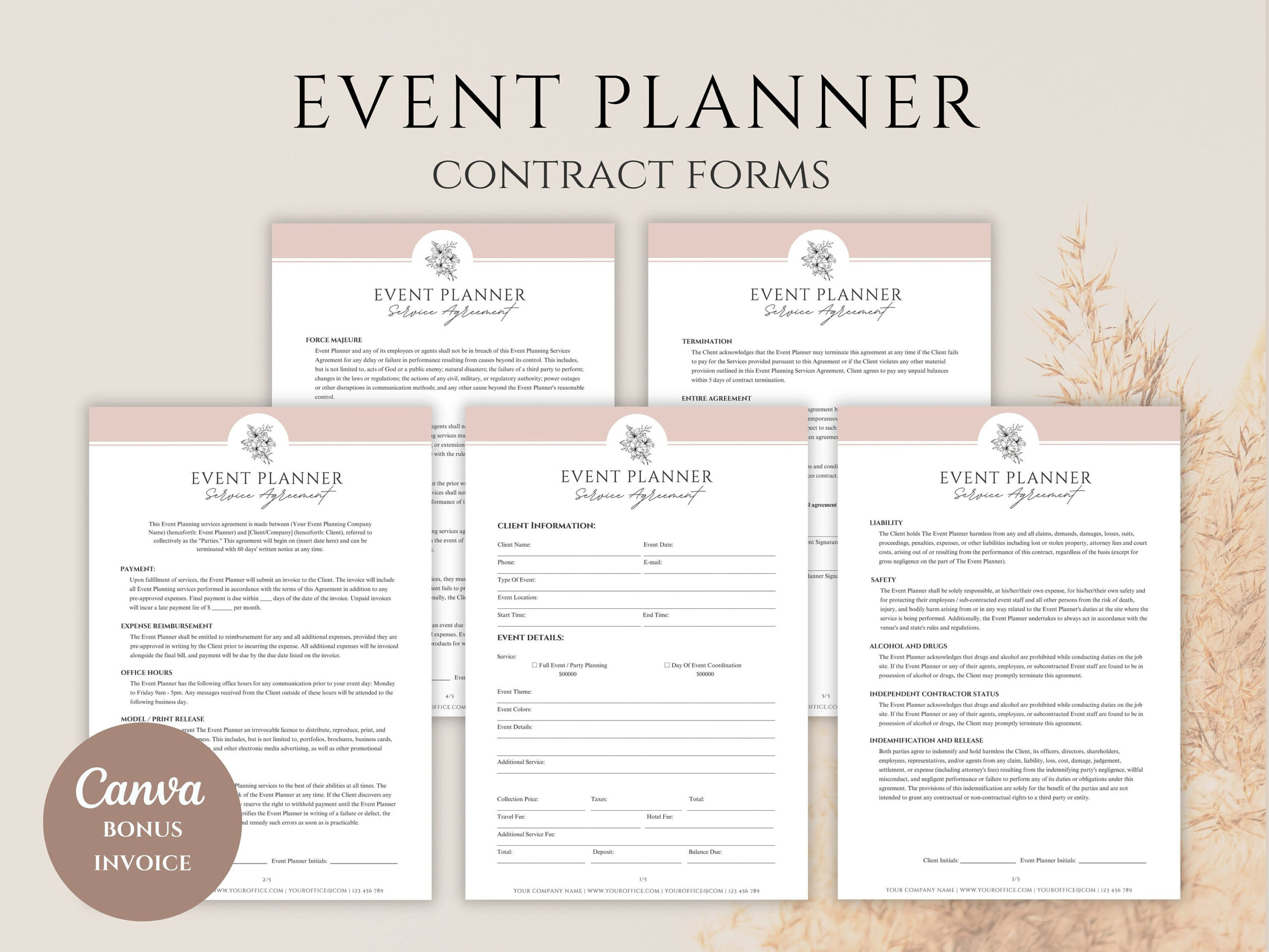 sample event planning agreement template