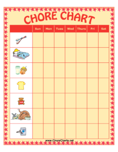 example of daily chores chart template