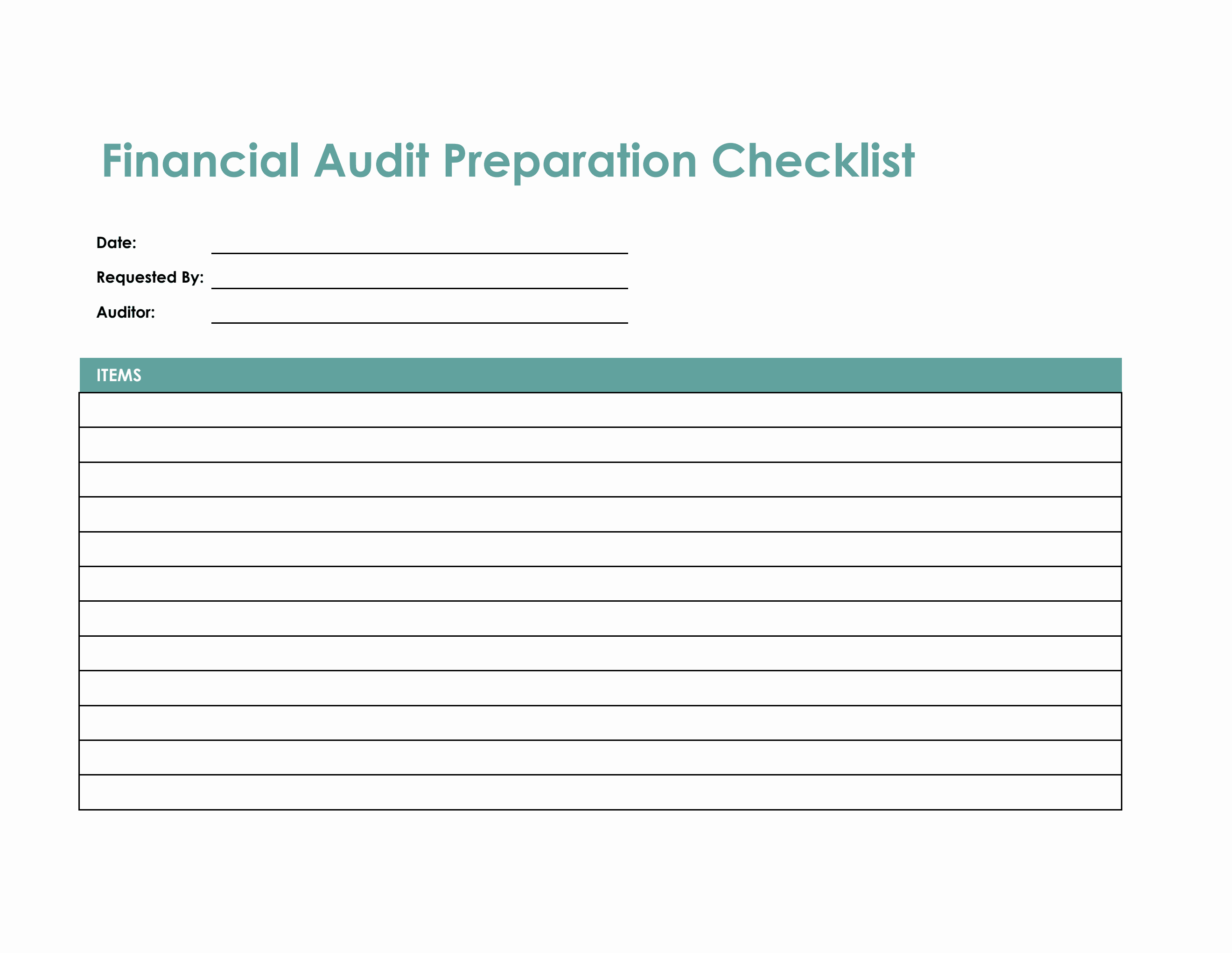 sample financial audit checklist template