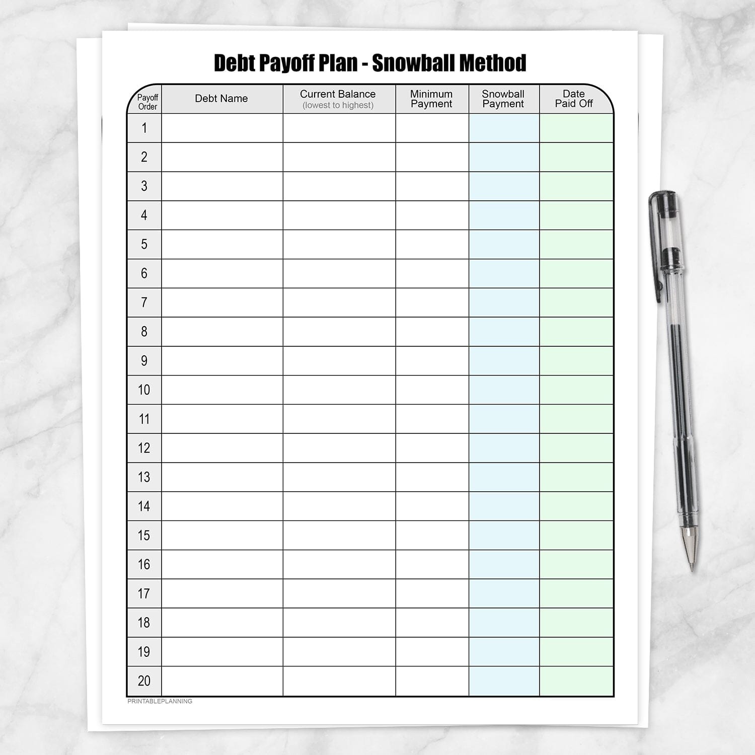 sample budget template to pay off debt