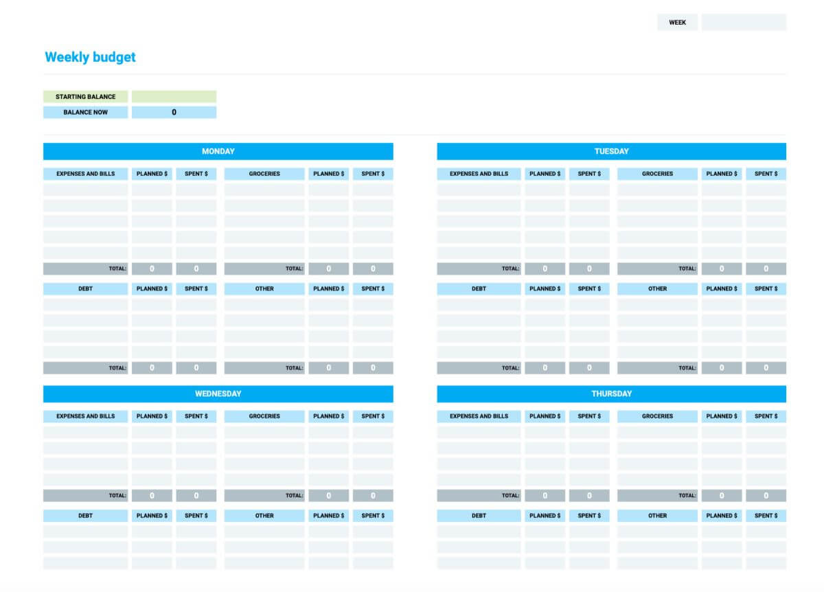 sample budget report template