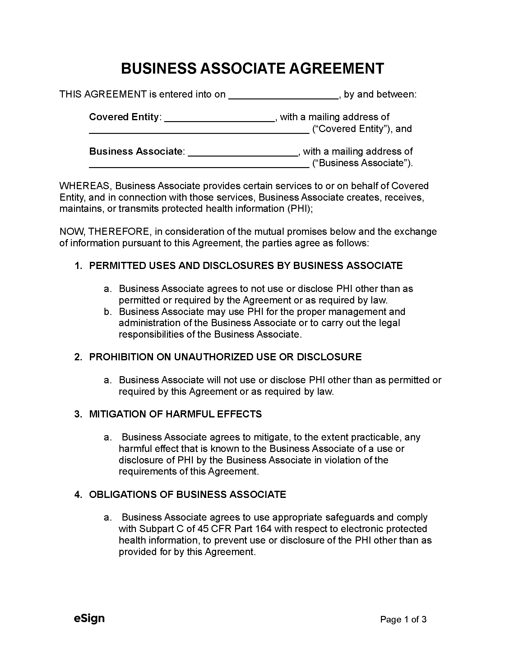 sample business associate agreement template