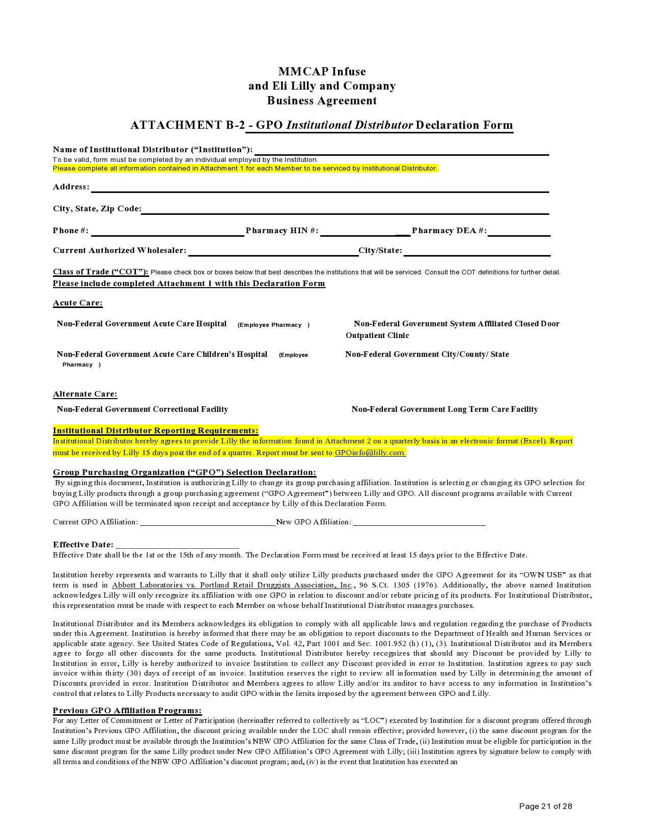 sample Small Business Agreement Template