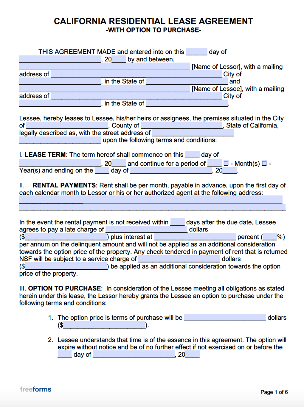 sample lease to own rental agreement template