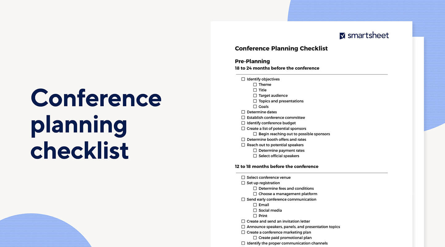 sample conference planning checklist template