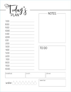 free editable printable daily planner