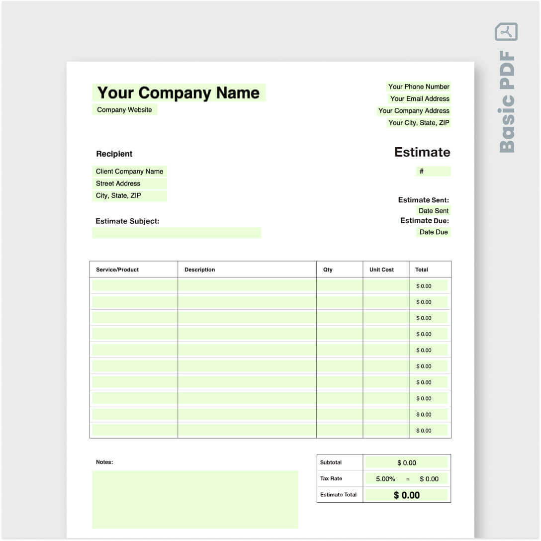 sample HVAC Price List Template