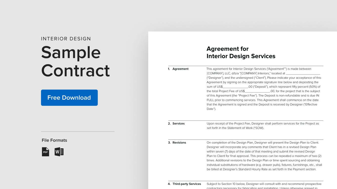 sample interior design agreement template