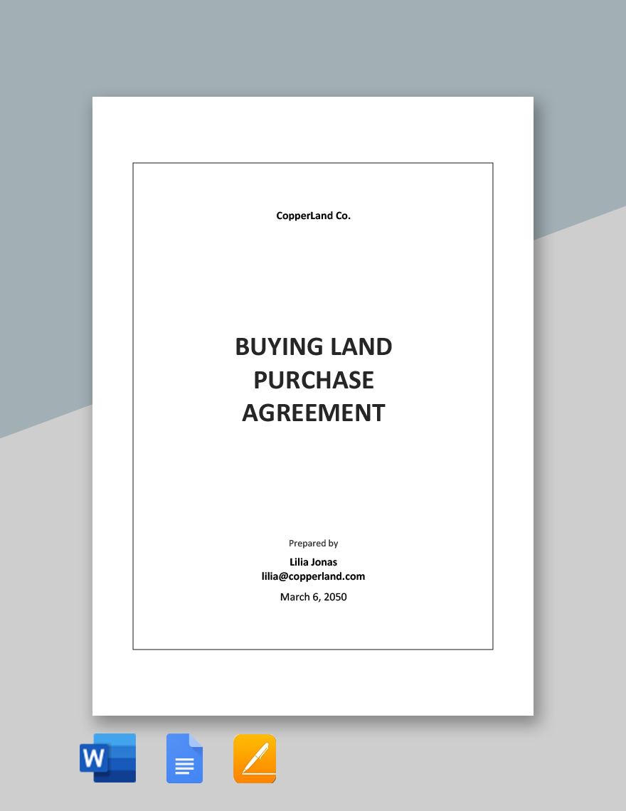 sample land purchase agreement template