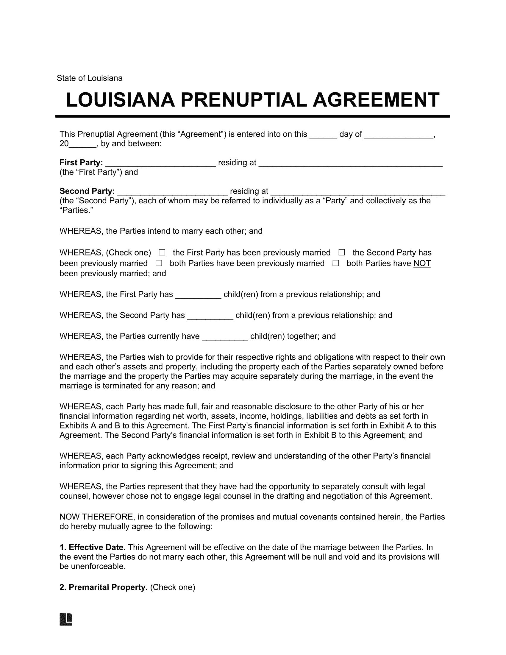 sample premarital agreement template