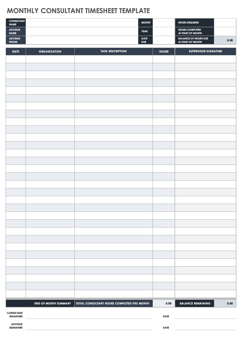 sample consulting timesheet template