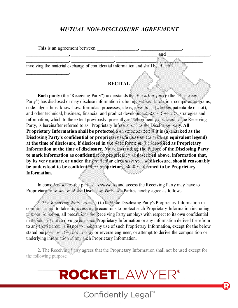 sample mutual confidentiality agreement template