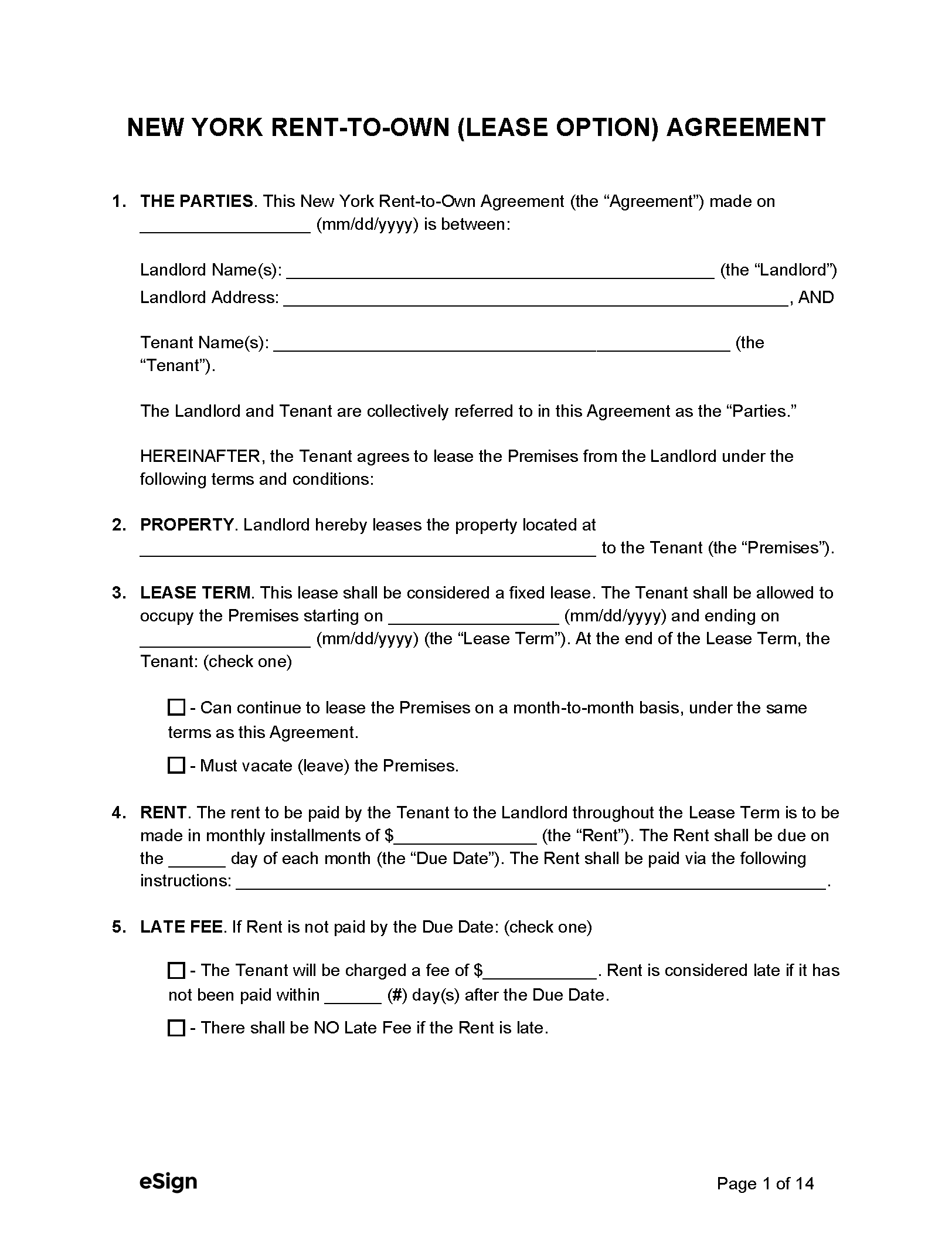 sample lease of agreement template