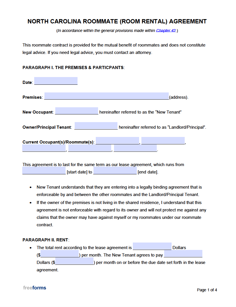 sample rent a room agreement template