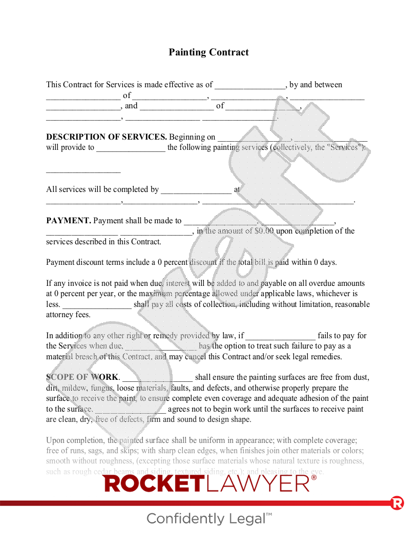 sample painting agreement template