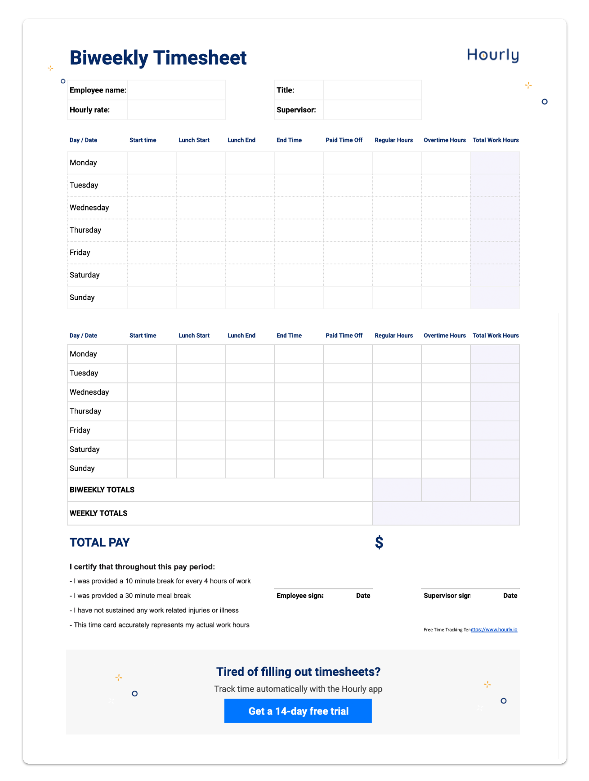 sample salaried employee timesheet template