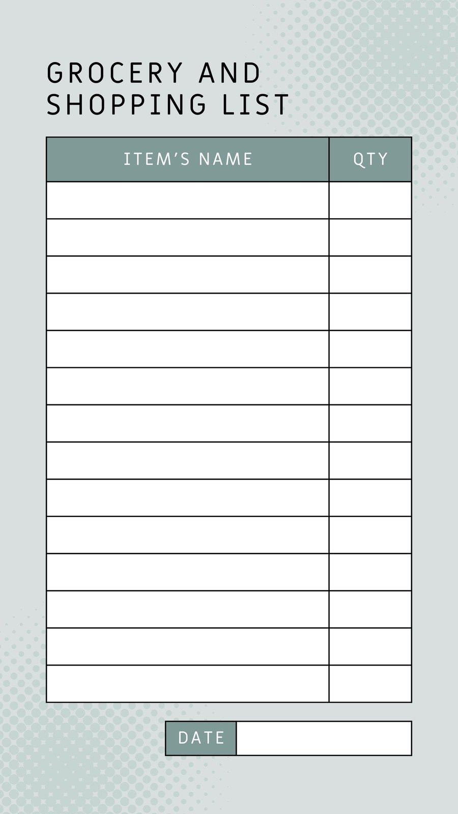 sample Grocery Price List Template