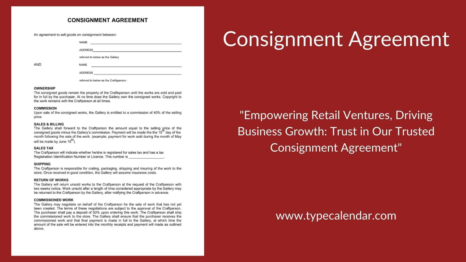 sample consignment agreement template