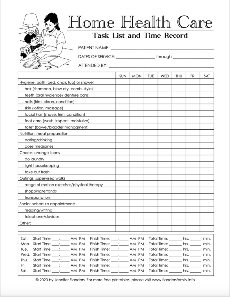 sample home health aide timesheet template