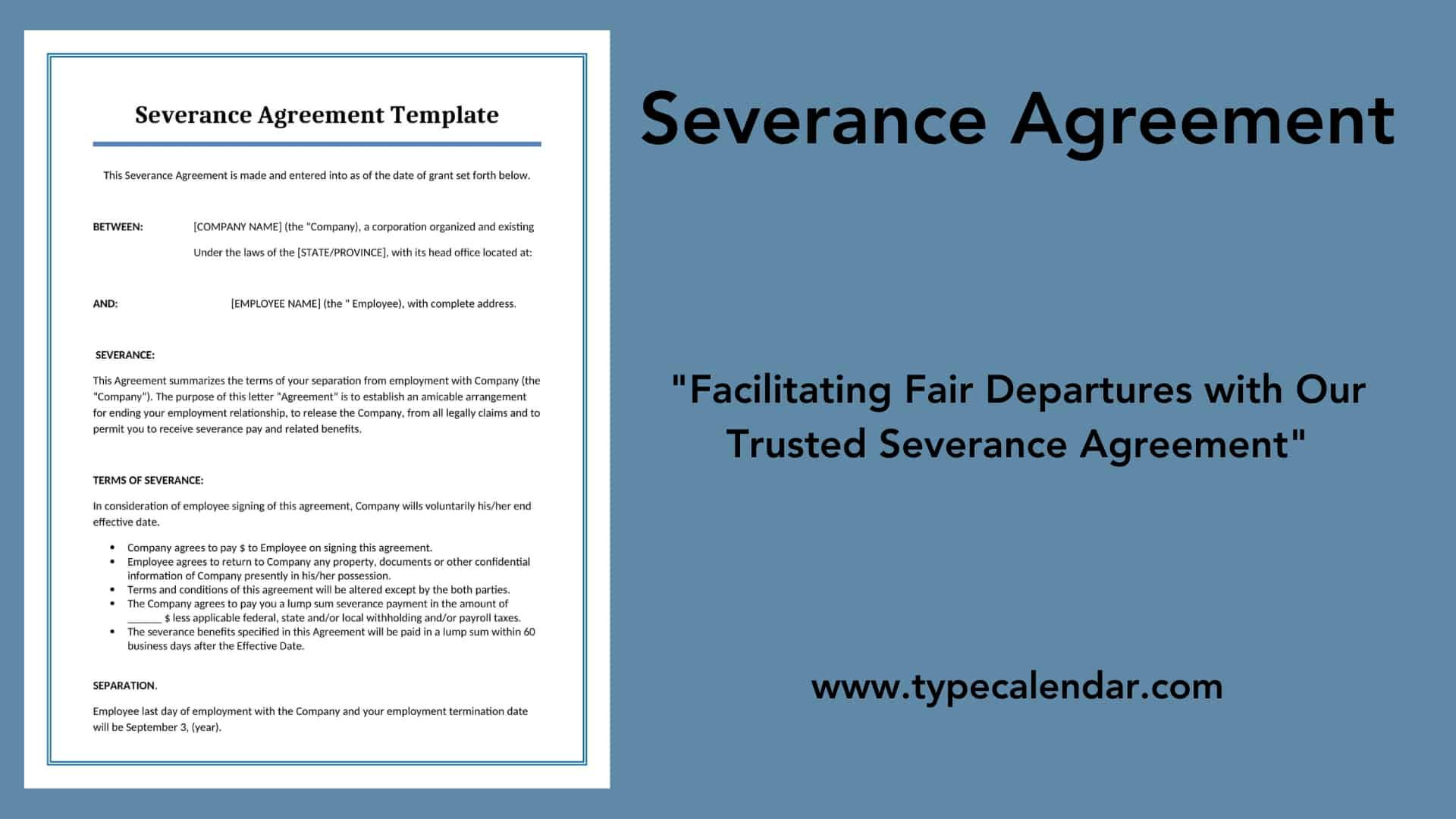 sample Severance Agreement Template