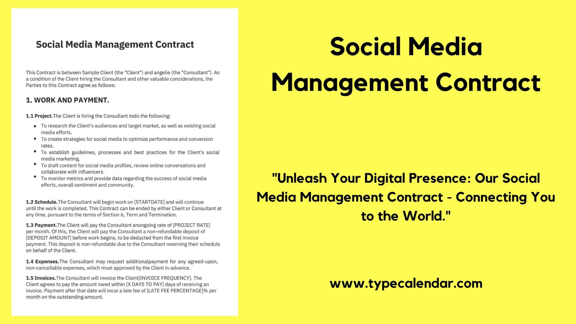 sample Social Media Management Agreement Template