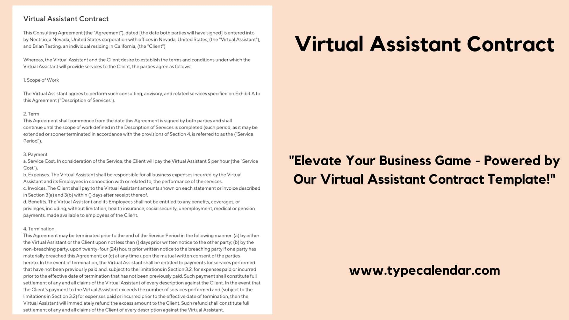 sample Virtual Assistant Agreement Template