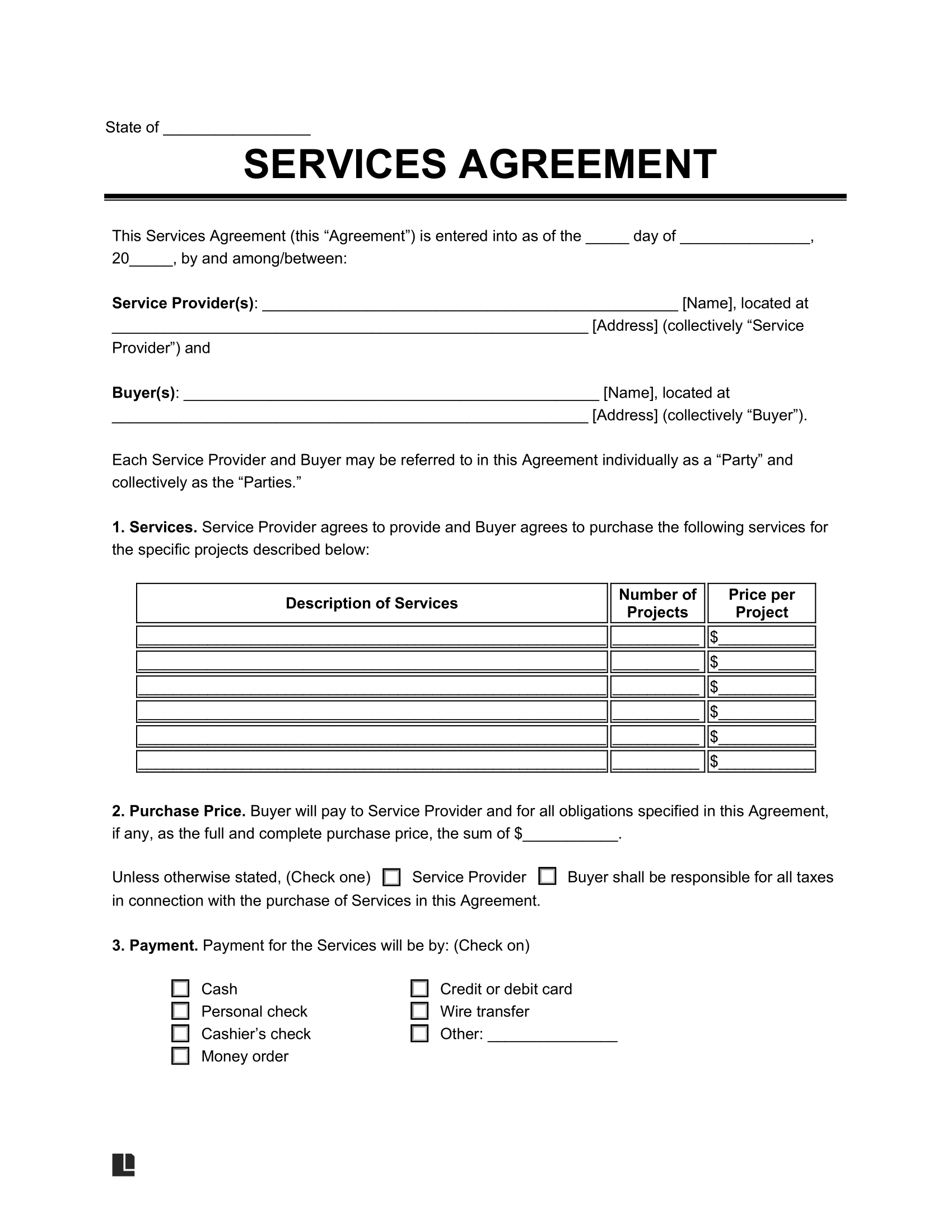 sample Service Agreement Template