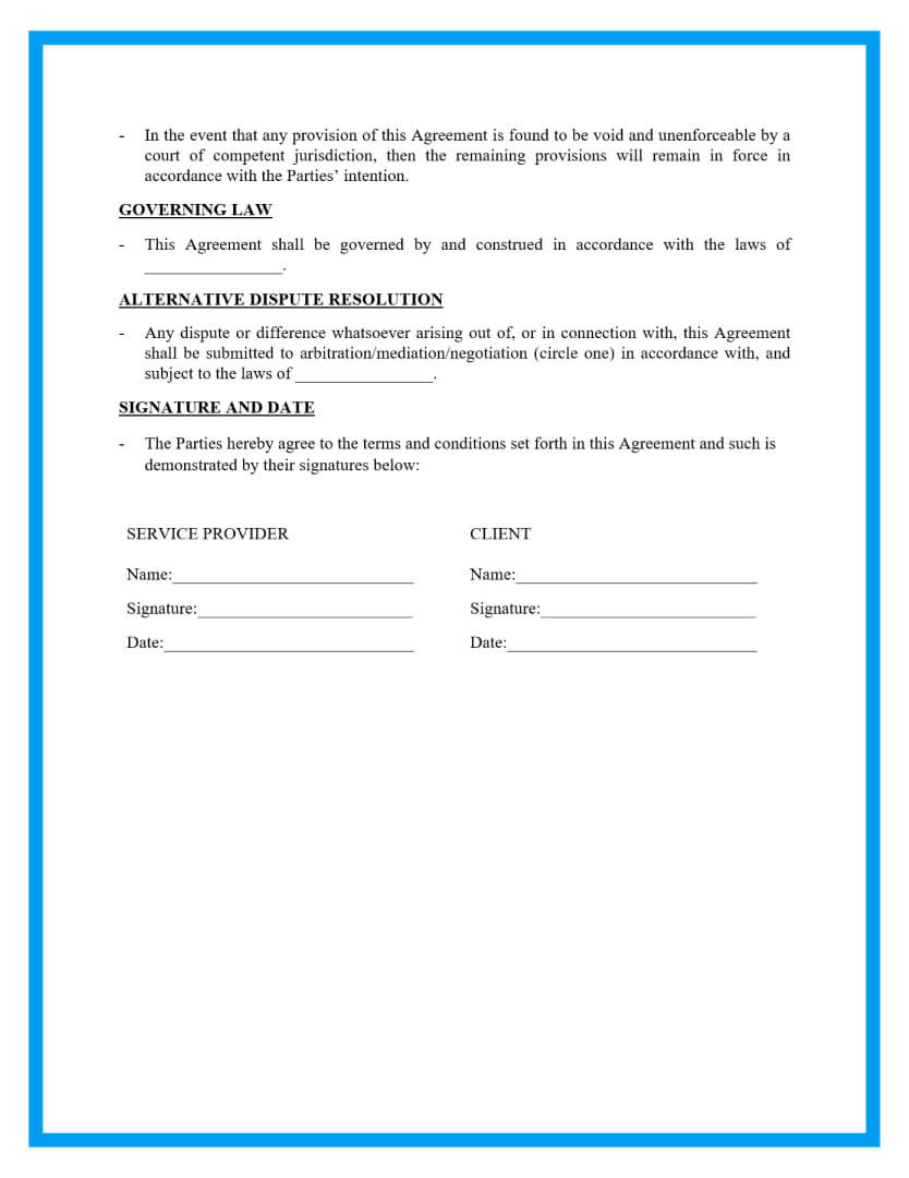 sample Service Agreement Template