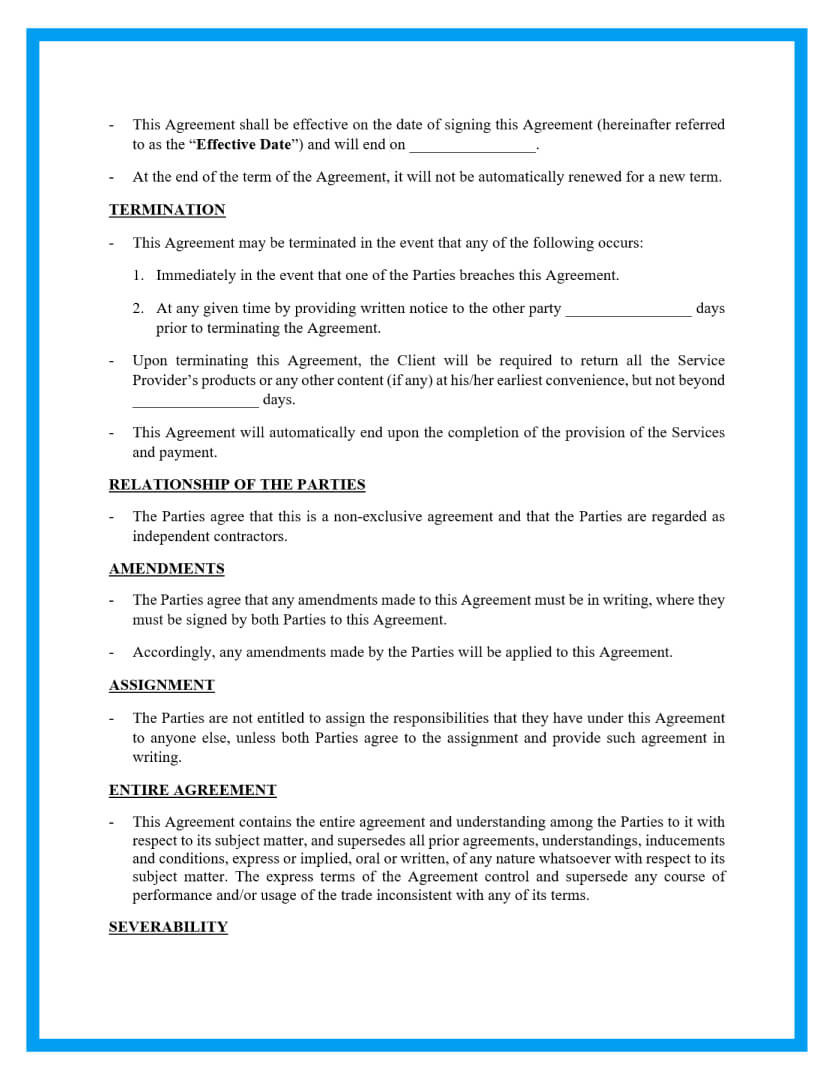 sample Service Agreement Template