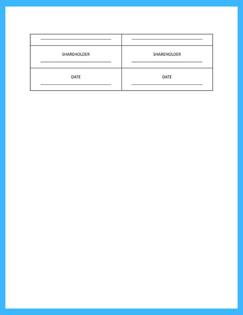 sample Shareholders Agreement Template