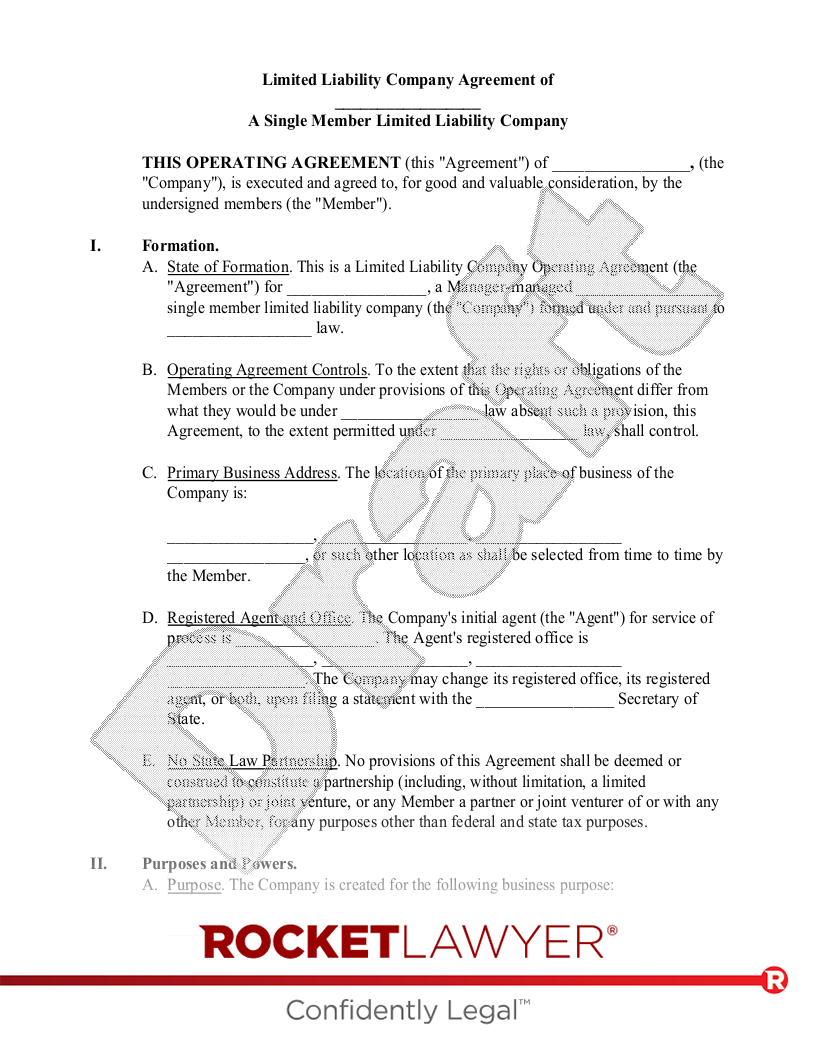 sample business operating agreement template