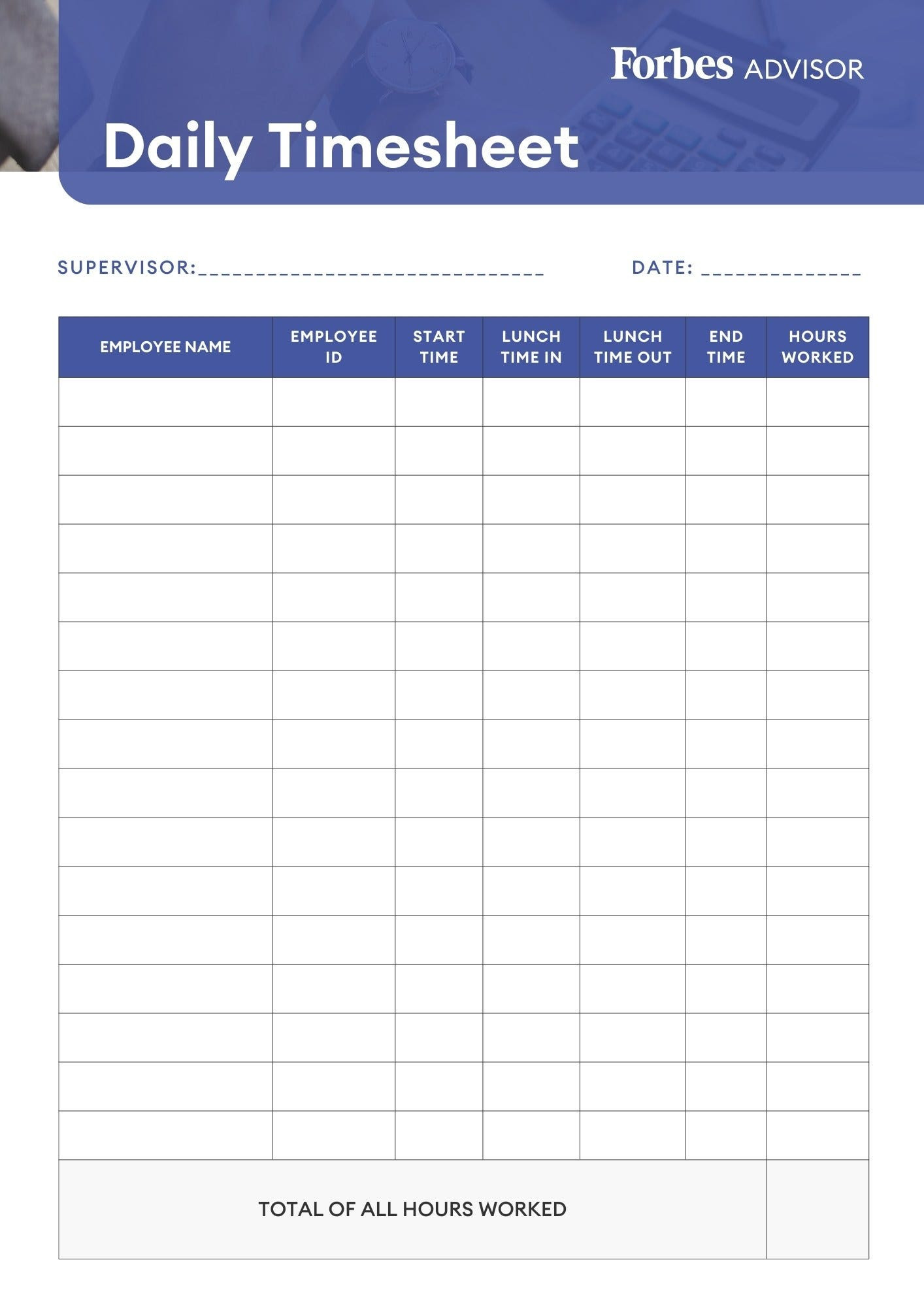 》Printable Hourly Timesheet Template