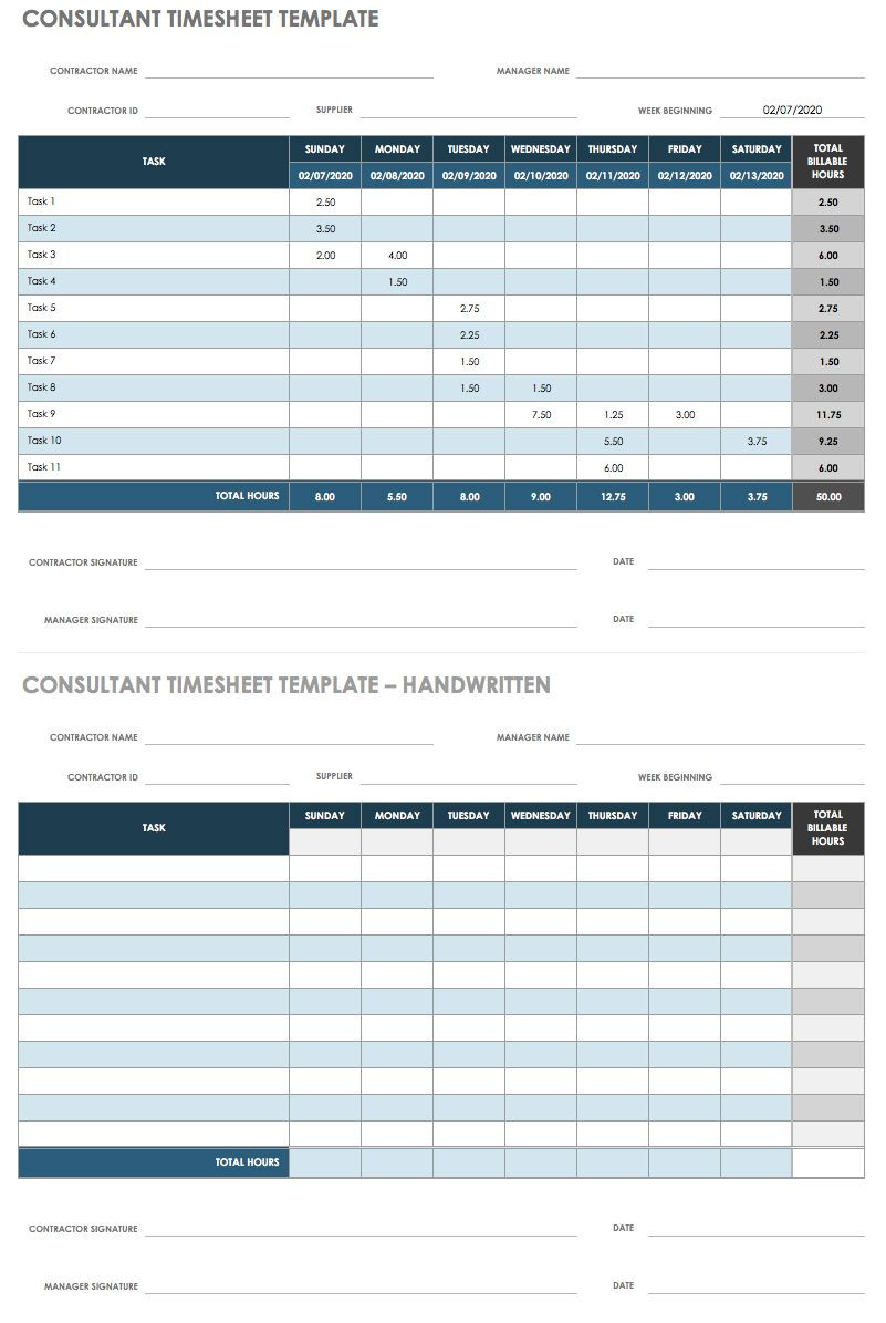 sample consulting timesheet template