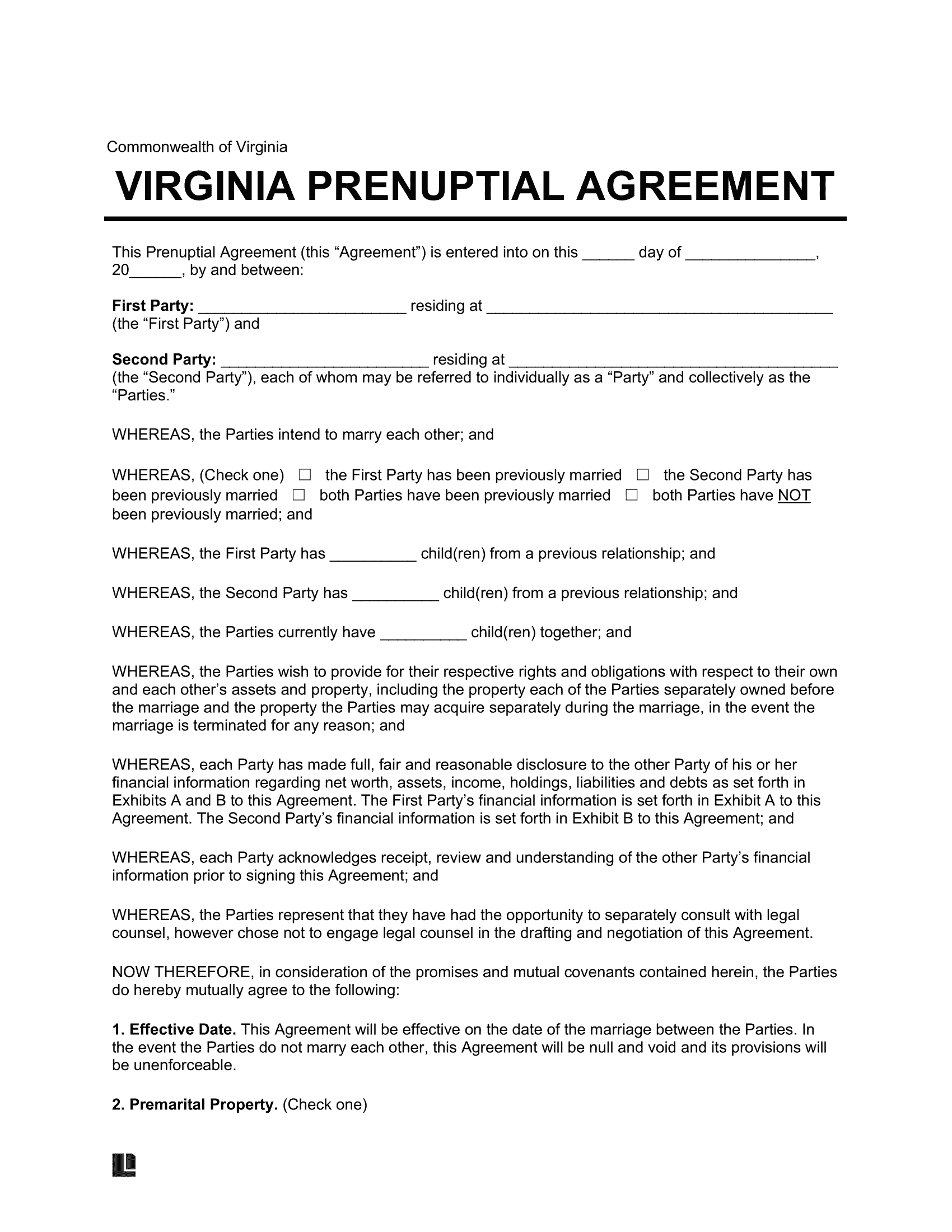 sample prenuptial agreement template