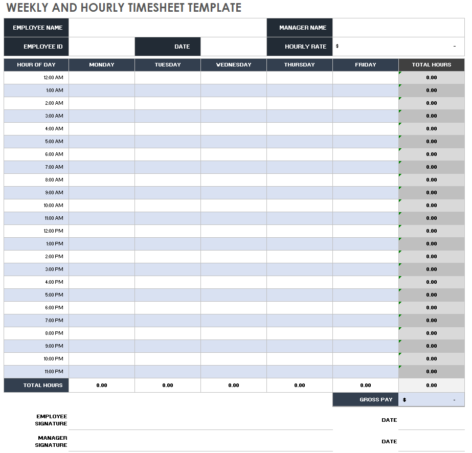 sample hourly timesheet template